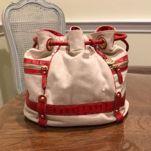 Brahmin canvas bucket bag